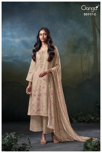 Ganga jazel 5117 wholesale party wear unstitched dress material